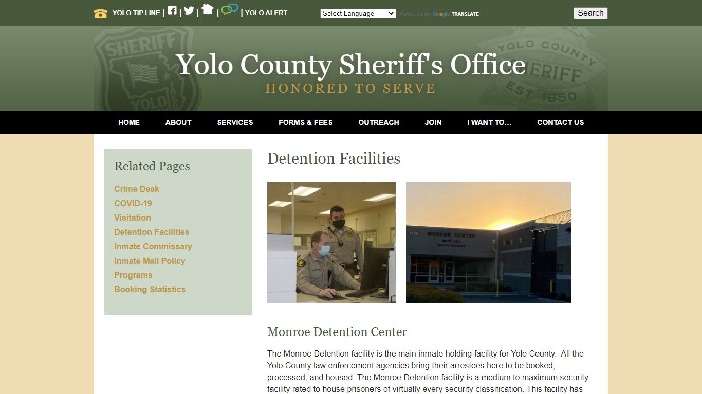 Detention Facilities - Yolo County Sheriff's Office | Woodland, CA